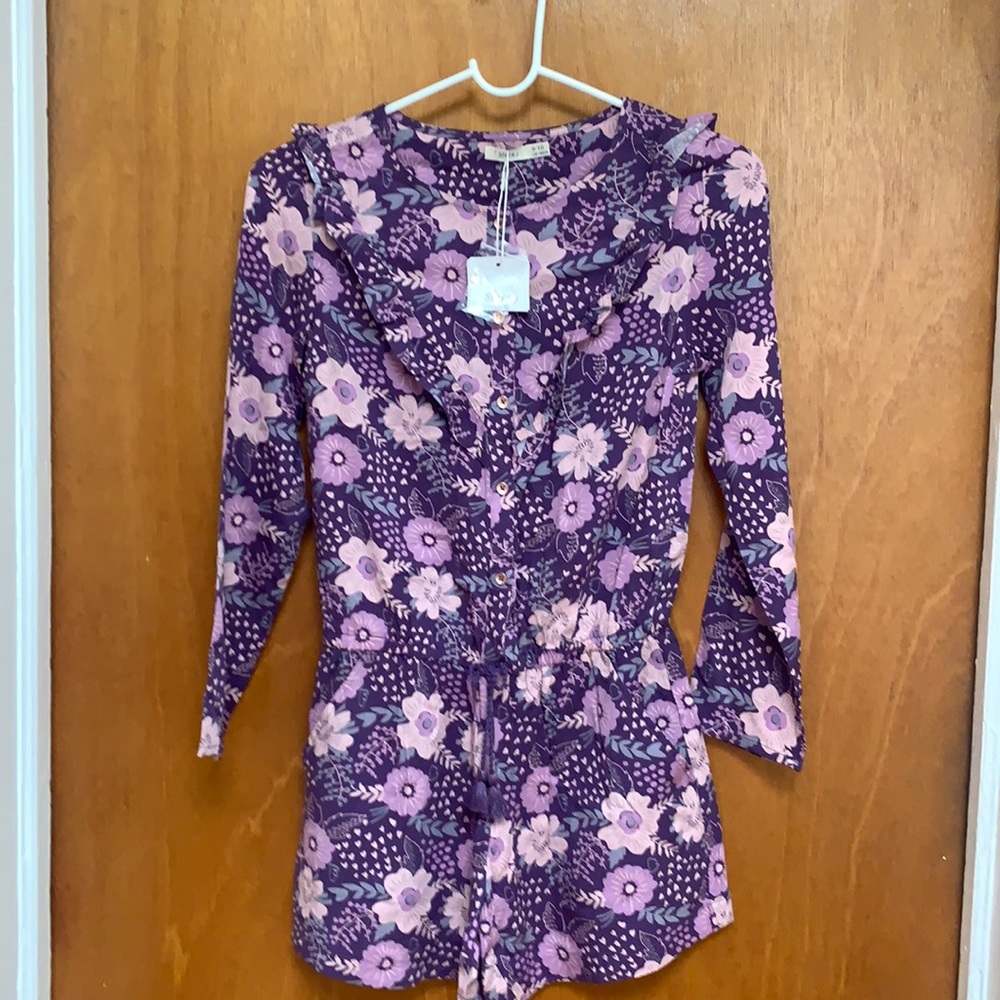 GIRLS PURPLE FLOWERED ROMPER💜